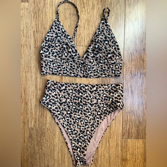 aerie Other - Aerie leopard print high waist cheeky bikini triangle size medium. 1575
